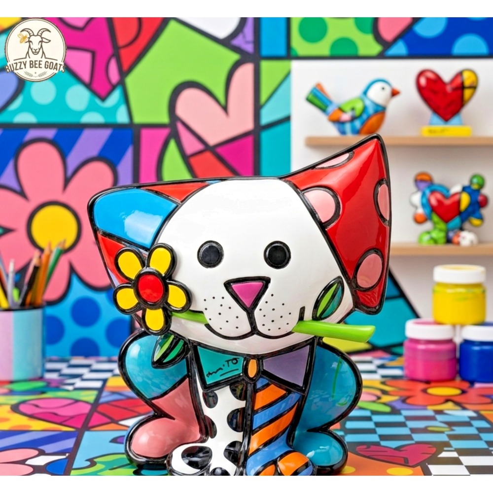 Resin Collectible Figurine, Romero Britto Yellow Flower